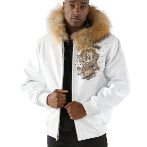 Men Pelle Pelle 40th Anniversary White Fur Hood Jacket