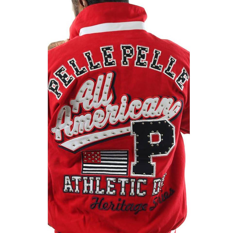 Men Pelle Pelle All American Heritage Series Red Wool Jacket