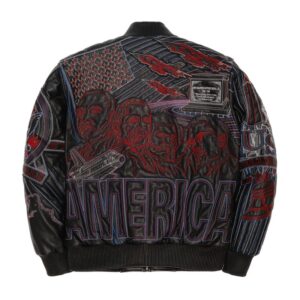 Men Pelle Pelle America Quilted Black Top Grain Leather Jacket