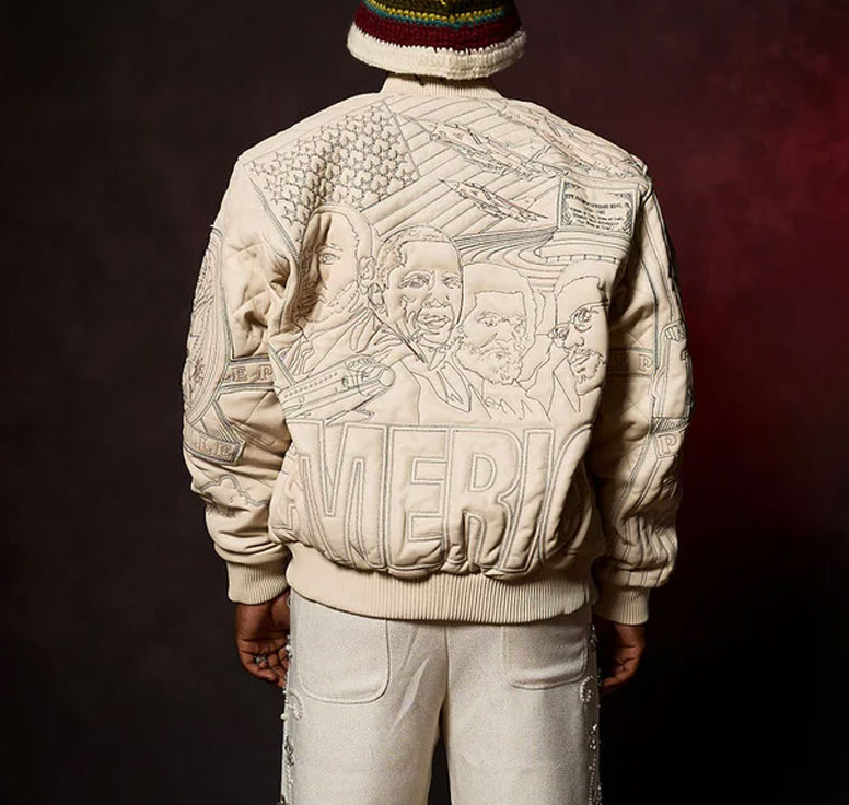 Men Pelle Pelle America Quilted Ivory Jacket
