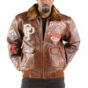 Men Pelle Pelle American Bruiser Brown Fur Collar Jacket