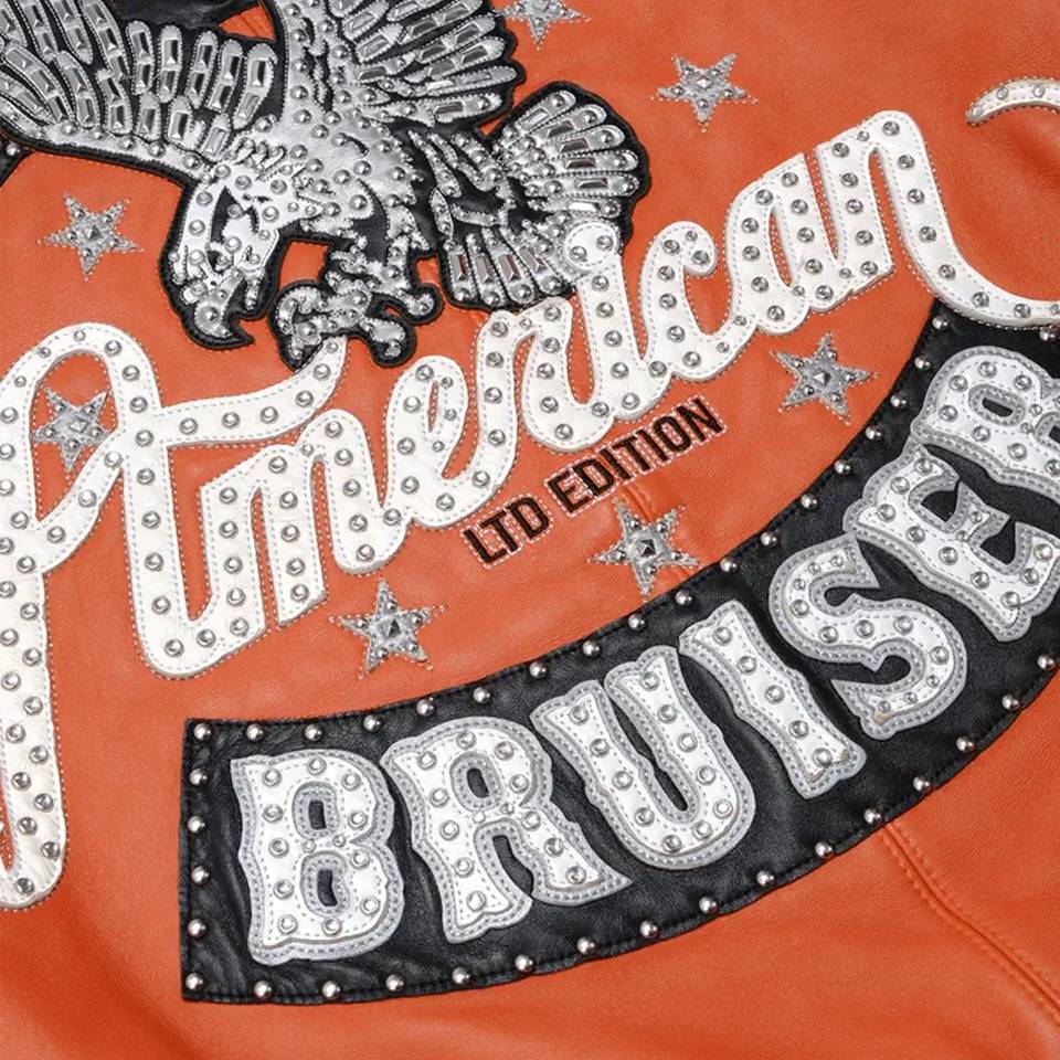 Men Pelle Pelle American Bruiser MB 1978 Orange Plush Jacket