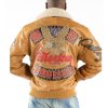 Men Pelle Pelle American Bruiser Yellow Fur Collar Leather Jacket