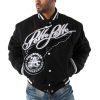 Men Pelle Pelle American Legend Varsity Black Jacket