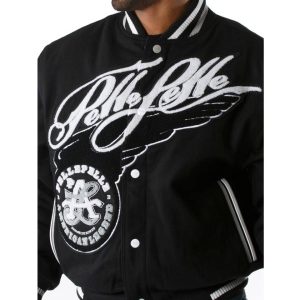 Men Pelle Pelle American Legend Varsity Black Wool Jacket