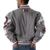 Men Pelle Pelle American Legend Varsity Grey Wool Jacket