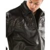 Men Pelle Pelle Basic Neoprene Logo Black Leather Jacket