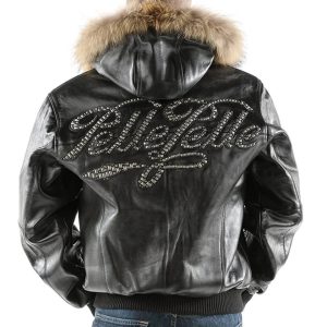 Men Pelle Pelle Black Fur Hood Leather Jacket