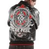 Men Pelle Pelle Black Label MB Black Leather Jacket