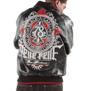 Men Pelle Pelle Black Label MB Black Leather Jacket