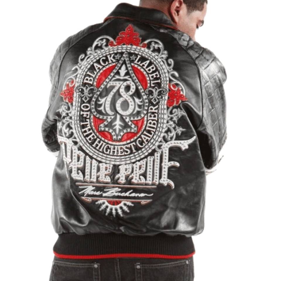 Men Pelle Pelle Black Label MB Black Leather Jacket