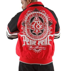 Men Pelle Pelle Black Label MB Red Wool Jacket