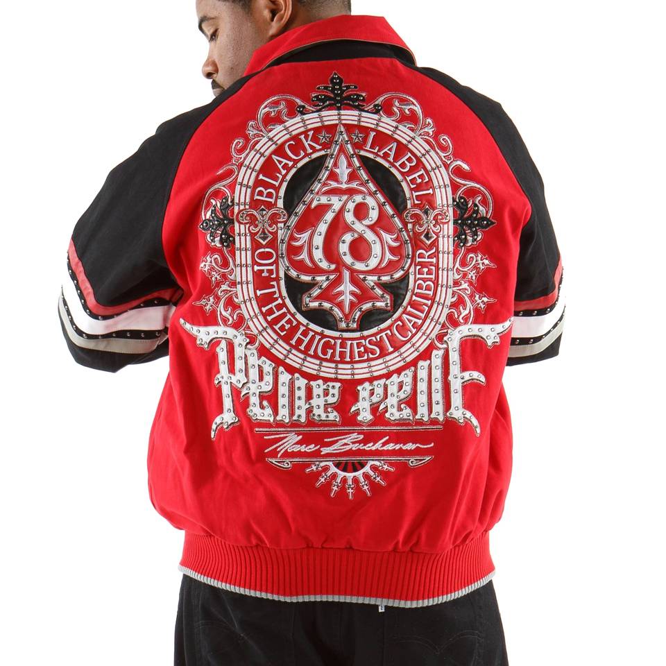 Men Pelle Pelle Black Label MB Red Wool Jacket