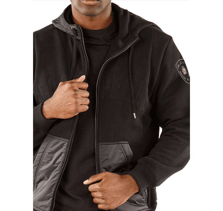 Men Pelle Pelle Black Midlayer Warm Up Wool Tracksuit