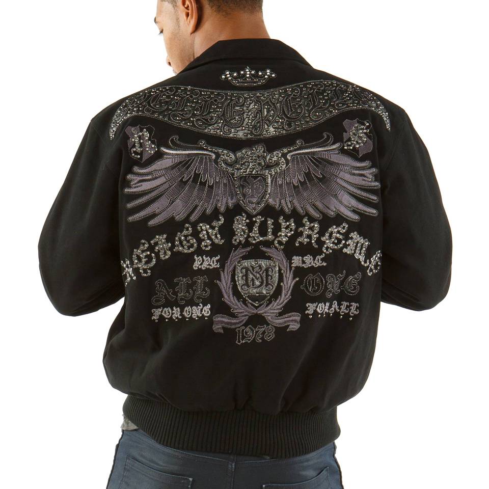 Men Pelle Pelle Black Reign Supreme MB 1978 Wool Jacket