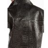 Men Pelle Pelle Black Script Genuine Leather Jacket