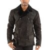 Men Pelle Pelle Black Victory Pea Genuine Leather Coat