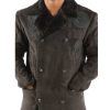 Men Pelle Pelle Black Victory Pea Top Grain Leather Coat