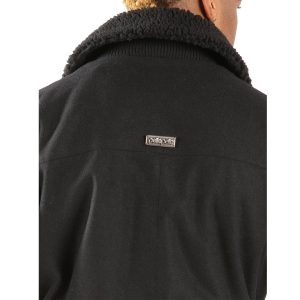 Men Pelle Pelle Black Zipper Jacket with Leather Sleeves