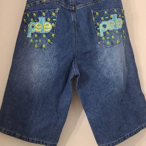 Men Pelle Pelle Blue Hip Hop Denim Jorts