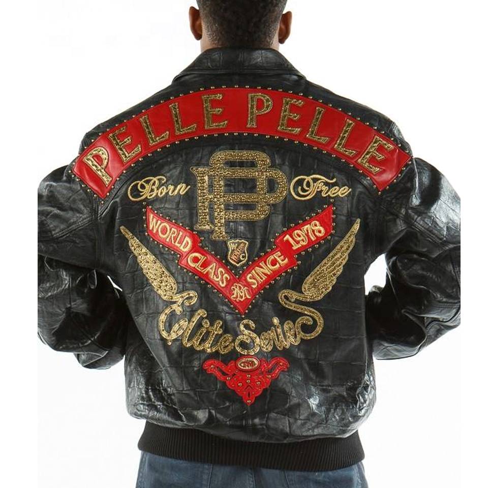 Men Pelle Pelle Born Free 1978 Elite Series Black Leather Jacket