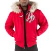 Men Pelle Pelle Born Free MB 1978 Red Fur Hood Jacket