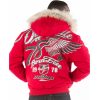 Men Pelle Pelle Born Free MB 1978 Red Fur Hood Wool Jacket