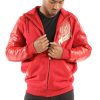 Men Pelle Pelle Born & Raised 1978 Red Wool Hoodie