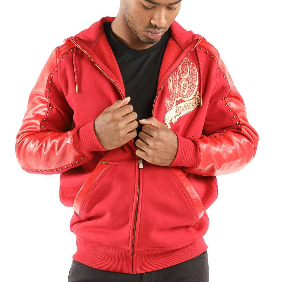 Men Pelle Pelle Born & Raised 1978 Red Wool Hoodie