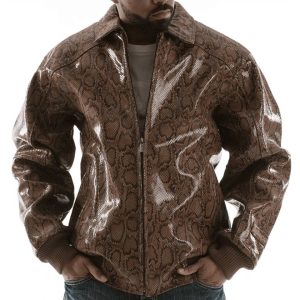 Men Pelle Pelle Brown Python Jacket