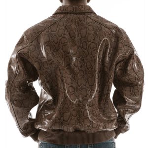 Men Pelle Pelle Brown Python Leather Jacket