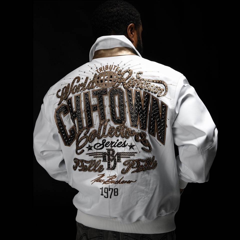 Men Pelle Pelle Chi-Town 1978 White Men Jacket