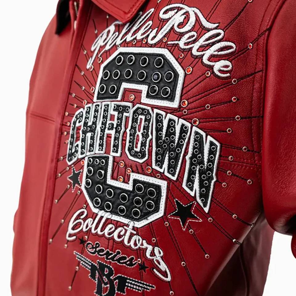 Men Pelle Pelle Chi Town MB 1978 Collectors Series Red Genuine Leather Jacket