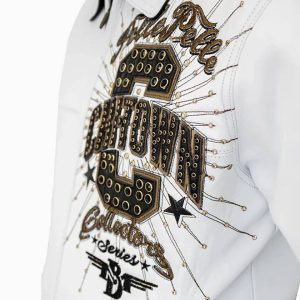 Men Pelle Pelle Chi Town Marc Buchanan 1978 White Leather Jacket