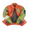 Men Pelle Pelle Chief Keef Renegades Orange and Green Leather Jacket