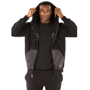 Men Pelle Pelle Classic Black Midlayer Warm Up Wool Tracksuit