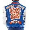 Men Pelle Pelle Classic Soda Club Plush Blue Leather Jacket