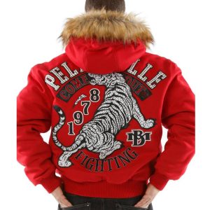 Men Pelle Pelle Come Out 1978 MB Red Fur Hood Jacket