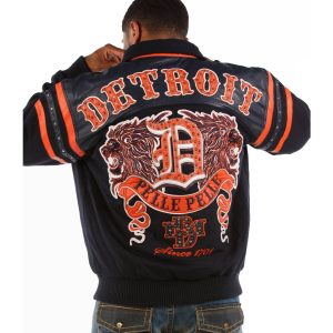 Men Pelle Pelle Detroit Motor City 1701 Navy Blue Wool Jacket