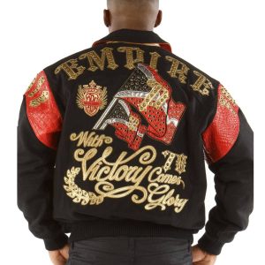 Men Pelle Pelle Empire with Victory Come Glory Black Wool Jacket