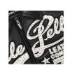 Men Pelle Pelle Encrusted Black Blue Varsity Leather Jacket