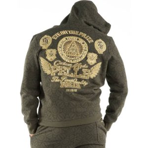 Men Pelle Pelle Eye on Prize Olive Green Warm Up Wool Tracksuit