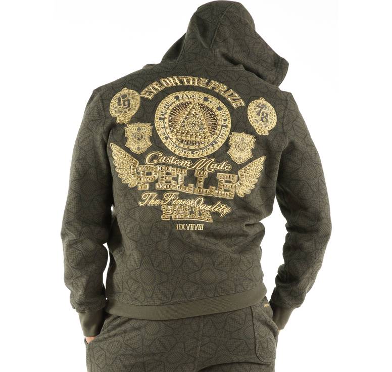 Men Pelle Pelle Eye on Prize Olive Green Warm Up Wool Tracksuit