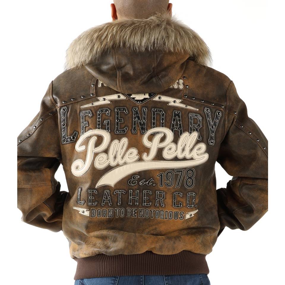 Men Pelle Pelle Forever Fearless 1978 Brown Fur Leather Jacket