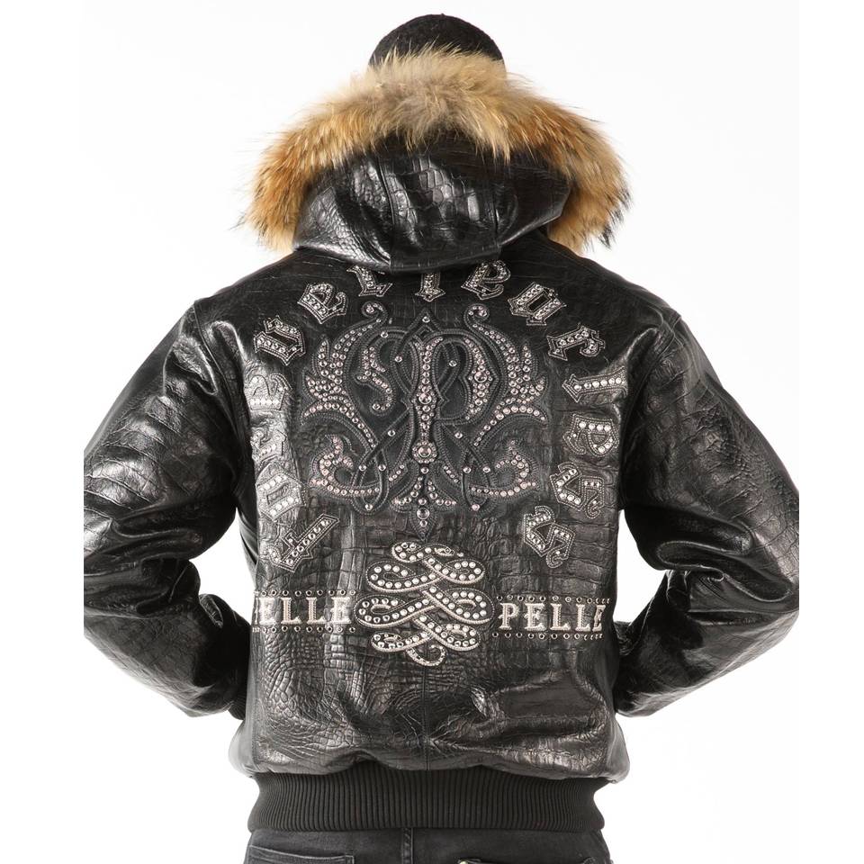 Men Pelle Pelle Forever Fearless Black Fur Hood Jacket