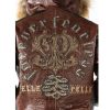 Men Pelle Pelle Forever Fearless Dark Brown Fur Hood Leather Jacket