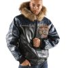Men Pelle Pelle Forty Years MB Black Fur Hood Jacket