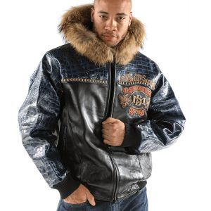 Men Pelle Pelle Forty Years MB Black Fur Hood Jacket