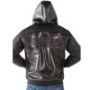 Men Pelle Pelle Fur Lined Asymetrical Black Hoodie