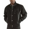 Men Pelle Pelle Gator P Black Varsity Jacket